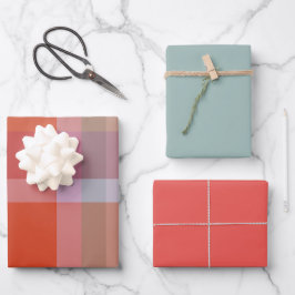 Papel de regalo de bayas y menta, juego de 3 hojas