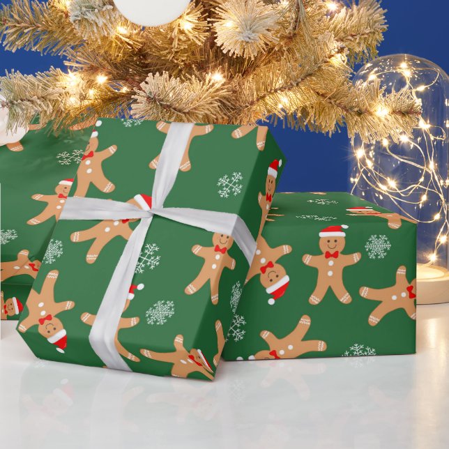 Papel de regalo de bebé de pan de jengibre con som (Vacaciones)