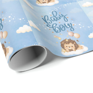 Papel de regalo de bebé niño Cute Lion King