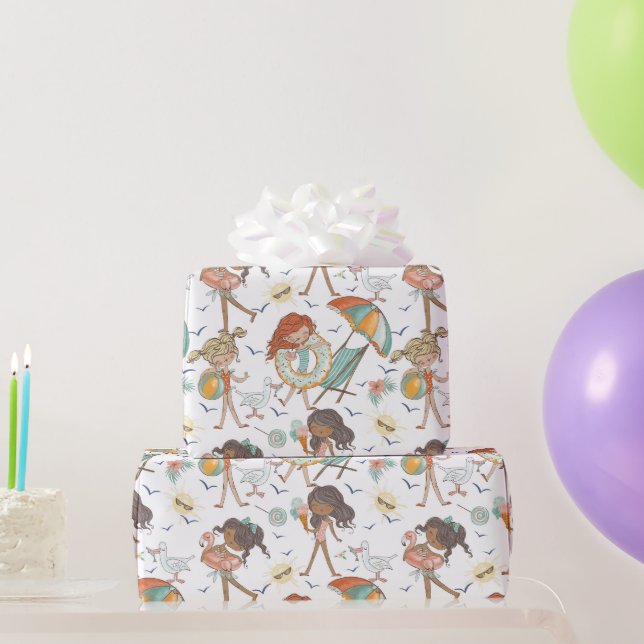 Papel de Regalo de Bellezas Bañándose (Regalos de fiesta)