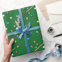 Papel de regalo de billar, envoltorio de regalo de