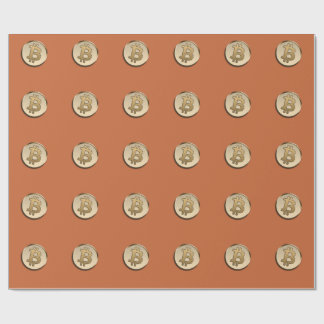 Papel de Regalo de Bitcoin Dorado