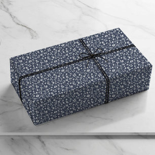 Papel de regalo de boda clásico azul marino