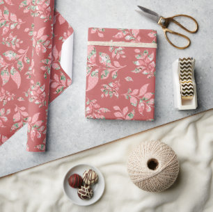 Papel de regalo de boda con hojas caprichosas de s