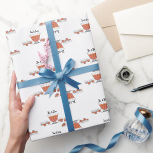Papel de regalo de boda con tazón de ponche de cri