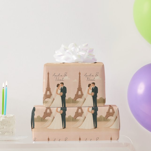 Papel de regalo de boda elegante de París – Eiffel (Regalos de fiesta)
