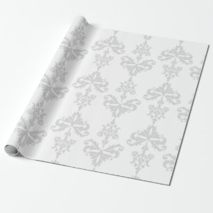 Papel de regalo de boda elegante gris pálido y bla