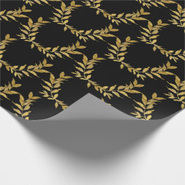 Papel de regalo de boda elegante monograma hoja de