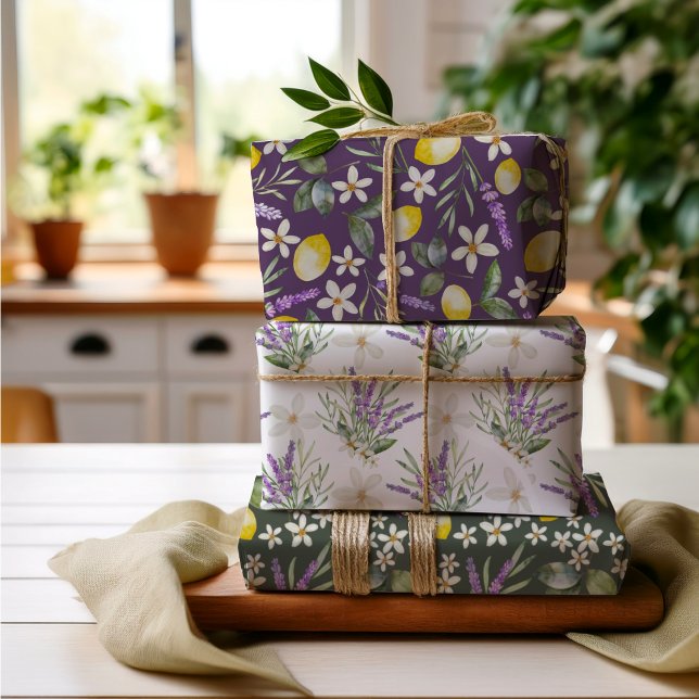 Papel de regalo de boda floral limón rústico Citru (Subido por el creador)