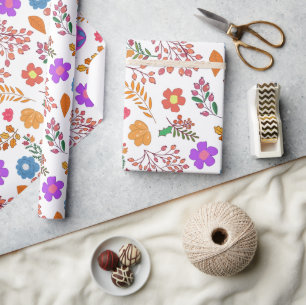 Papel de regalo de boda floral surtido bonito