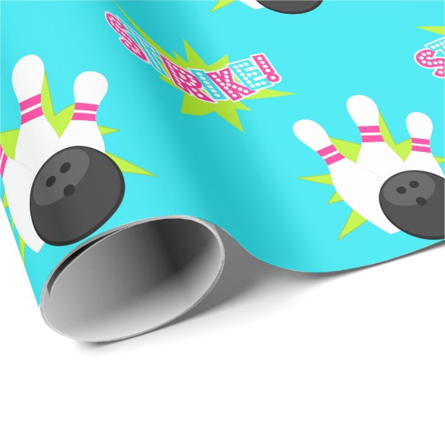 Papel de regalo de bolos azul neón (Esquina del rollo)
