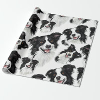 Papel de regalo de Border Collie juguetón