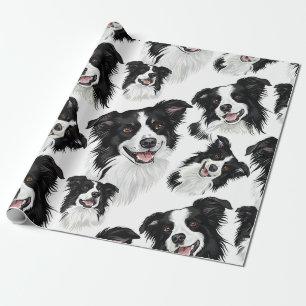 Papel de regalo de Border Collie juguetón