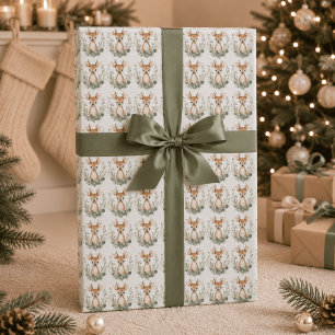 Papel de regalo de bosque con ciervo bebé lindo