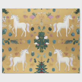 Papel de regalo de bosque de unicornios