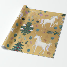 Papel de regalo de bosque de unicornios