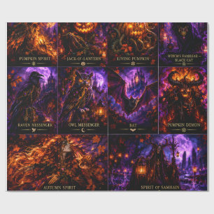 Papel de regalo de bruja gótica y monstruos de Hal