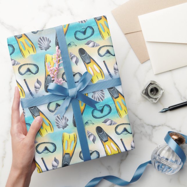 Papel de regalo de buceo, papel de regalo de snork (Regalar)