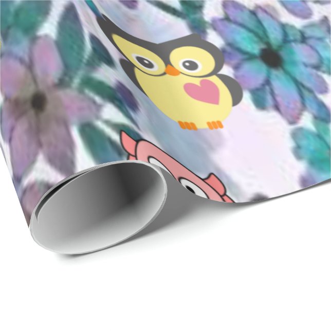 Papel de regalo de búho, cerdo, abeja (Esquina del rollo)