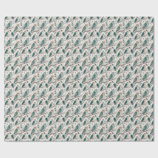Papel de regalo de búho | Papel de regalo de anima (Superficie plana)