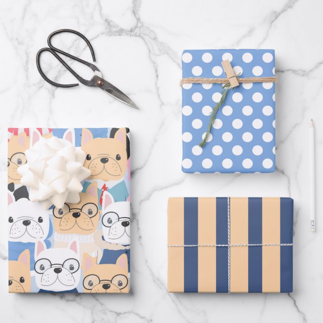 Papel de regalo de Bulldog Francés Adorable (Anverso)