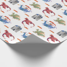 Papel de regalo de Caballero y Dragón
