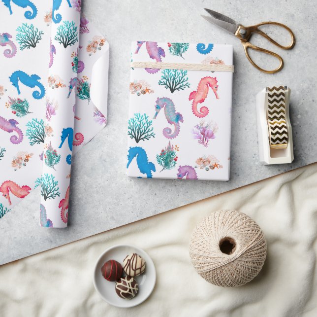 Papel de Regalo de Caballitos de Mar Encantadores (Artesanía)
