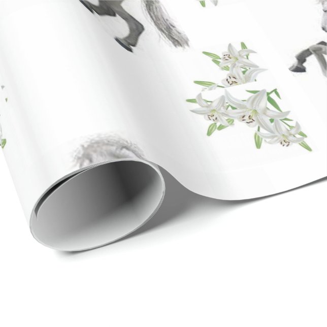 Papel de regalo de caballo blanco (Esquina del rollo)