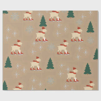 Papel de regalo de cabra de Navidad lindo