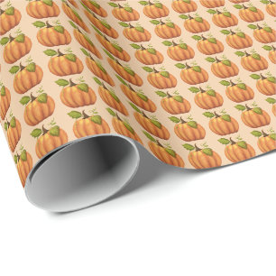 Papel de regalo de calabaza de Halloween de otoño