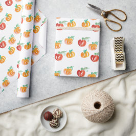 Papel de Regalo de Calabazas Pintadas a Mano de Ot
