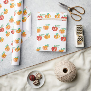 Papel de Regalo de Calabazas Pintadas a Mano de Ot