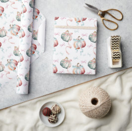 Papel de Regalo de Calabazas y Lazos en Pastel de