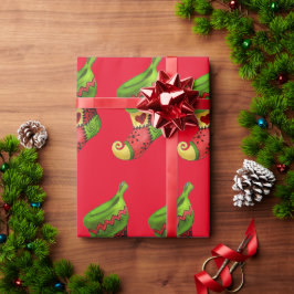 Papel de Regalo de Calcetines de Navidad