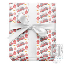 Papel de regalo de camión de bomberos