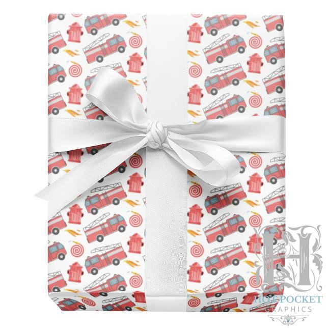 Papel de regalo de camión de bomberos (Subido por el creador)