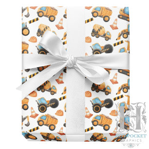 Papel de Regalo de Camión de Construcción