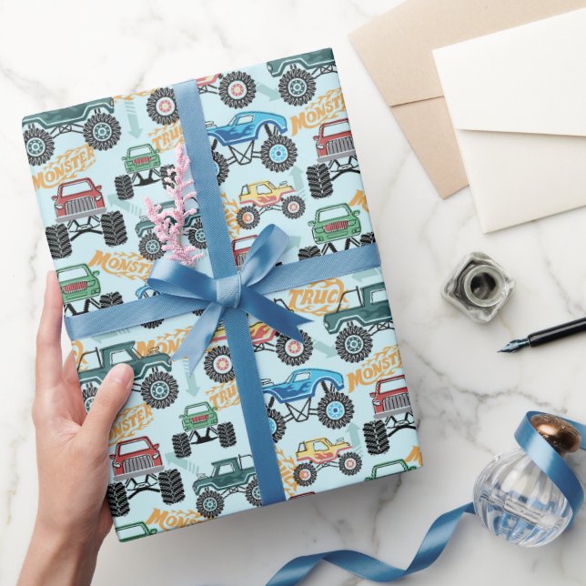 Papel de regalo de camión monstruo, regalo de cami (Regalar)