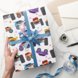 Papel de regalo de camión monstruo, regalo de cami