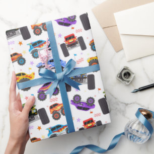Papel de regalo de camión monstruo, regalo de cami