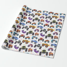 Papel de regalo de camión monstruo, regalo de cami