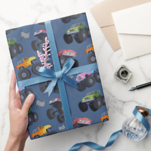 Papel de regalo de camión monstruo, regalo de cump