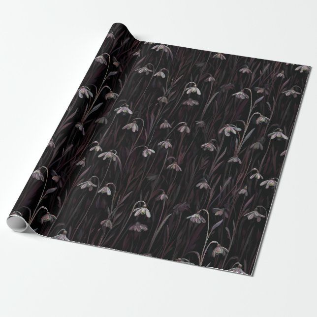 Papel de regalo de campanilla oscura (Desenrollado)