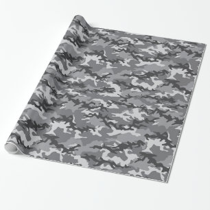 Papel de regalo de camuflaje gris