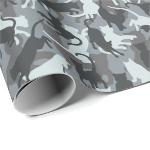 Papel de regalo de camuflaje urbano de gatos
