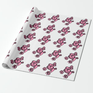 Papel de regalo de Caniches Rosa Retro Francés