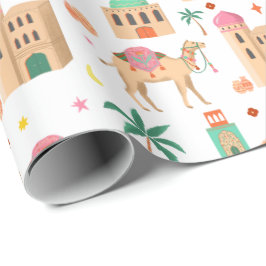 Papel de regalo de caravana de camello errante