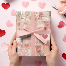 Papel de regalo de cartas vintage del Día de San V