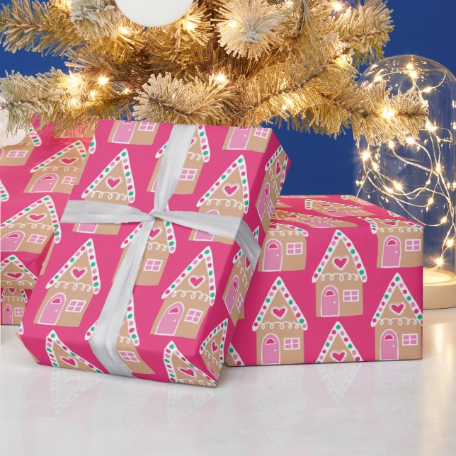 Papel de regalo de casa de jengibre de Navidad (Vacaciones)