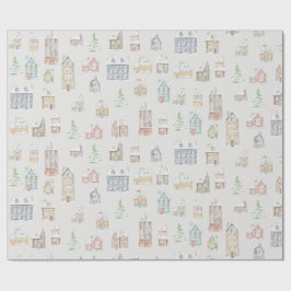 Papel de regalo de casas de invierno de Navidad ac